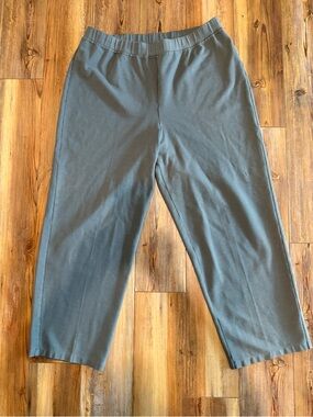 Eileen Fisher Slate Gray Elastic-Waist Relaxed Track Pants